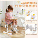Ergonomic kids study chair with adjustable footrests and backrest, designed for comfort and proper posture during study.