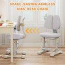 Ergonomic kids' desk chair in grey with adjustable backrest and footrest, perfect for growing children from 3’3” to.