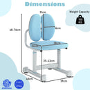 Kids desk chair with adjustable height, ergonomic dual-support backrest, and padded seat for comfort, ideal for ages 3+.
