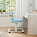 Kids desk chair in blue with adjustable height and ergonomic dual-support backrest for comfortable study sessions.