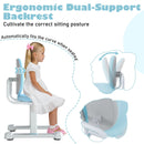 Kids desk chair with adjustable height and ergonomic dual-support backrest, designed for comfort and healthy posture.