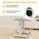 Height-adjustable kids desk chair with double back support and adjustable non-slip foot pads for stability on uneven.