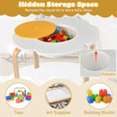 Flower-shaped Children Table Set with 4 Colorful Chairs and Stools