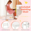 Child-sized chair with comfortable backrest and hidden screws, perfect for use with the Kids Vanity Desk for.