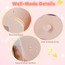 Close-up of the Kids Vanity Desk with rounded edges, cute knob, and easy-to-clean surface in pink for safe play.
