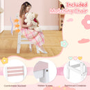 Child-sized matching chair with comfortable backrest, hidden screws, and reinforced crossbars for stability and support.