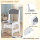 Kids Art Table and Chair Set with Paper Roll and 4 Paint Cups