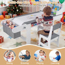 Kids Art Table and Chair Set with Paper Roll and 4 Paint Cups