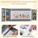Kids Art Table and Chair Set with Paper Roll and 4 Paint Cups