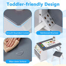 Kids Art Table with Stool Wooden Activity Table with Paper Roll and Storage