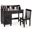 Kid's Study Desk & Chair Set, Children Table with Wide Desktop for 3+ Years Old Boys and Girls