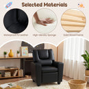 Black velvet toddler sofa with adjustable backrest, solid wood frame, and built-in cup holder for kids' comfort.