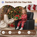 Toddler sofa in black velvet with adjustable backrest, cup holder, and soft seating for kids' comfort and relaxation.