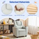 Toddler sofa in grey velvet fabric with adjustable backrest, cup holder, and solid wood frame for durable comfort.