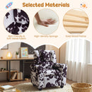 Toddler sofa with black and white velvet fabric, adjustable backrest, and cup holder for comfortable playtime and.