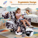 Toddler sofa with adjustable backrest, retractable footrest, and soft velvet fabric for comfortable playtime and.