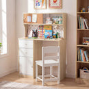 Kids Desk and Chair Set w/2 Cabinets & 2 Drawers, Pegboard & Cork Bulletin Board - Default Title