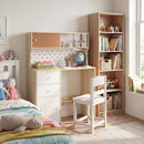 Kids Desk and Chair Set w/2 Cabinets & 2 Drawers, Pegboard & Cork Bulletin Board