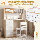 Kids Desk and Chair Set w/2 Cabinets & 2 Drawers, Pegboard & Cork Bulletin Board