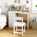 Kids Study Desk and Chair Set w/Hutch & Storage Shelf for Arts, Crafts
