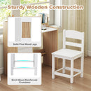 Kids Study Desk and Chair Set w/Hutch & Storage Shelf for Arts, Crafts
