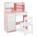 Kids Desk and Chair Set, Study Table w/Hutch, Bulletin Board