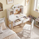 Kids Desk and Chair Set, Wooden Children Study Table