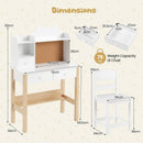 Kids Desk and Chair Set, Wooden Children Study Table