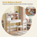 Kids Desk and Chair Set, Wooden Children Study Table