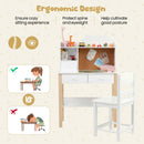 Kids Desk and Chair Set, Wooden Children Study Table