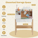 Kids Desk and Chair Set, Wooden Children Study Table