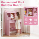 Kids Study Desk with Chair, Children Writing Table and Chair Set with Open Storage Shelves