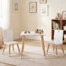 Kids Table and 2 Chairs Set, w/ Pine Wood Legs, Children Activity Table Set