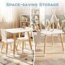 Kids Table and 2 Chairs Set, w/ Pine Wood Legs, Children Activity Table Set