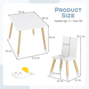 Kids Table and 2 Chairs Set, w/ Pine Wood Legs, Children Activity Table Set