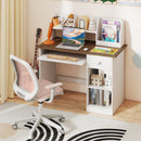 Kids Study Desk, Children Writing Table w/Hutch
