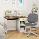 Kids Study Desk, Children Writing Table w/Hutch