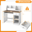 Kids Study Desk, Children Writing Table w/Hutch