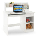 Kids Study Desk, Children Writing Table w/Hutch
