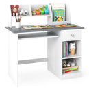 Kids Study Desk, Children Writing Table w/Hutch