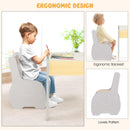 Kids Table and Chair Set, 3-in-1 Wooden Activity Table and 2 Chairs for Drawing, Studying