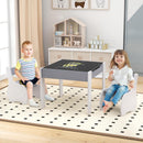 Kids Table and Chair Set, 3-in-1 Wooden Activity Table and 2 Chairs for Drawing, Studying