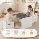 3 PCS Kids Table and Chair Set Space-saving Toddler Table and 2 Chairs with Chalkboard