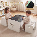 3 PCS Kids Table and Chair Set, Space-Saving Toddler Activity Desk and 2 Chairs