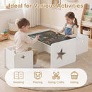 3 PCS Kids Table and Chair Set, Space-Saving Toddler Activity Desk and 2 Chairs