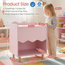 Kids Bedside Table, Toddler Nightstand with Wide Top & Open Compartment