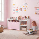 Scalloped Kids Bookshelf and Toy Storage Organizer for Bedroom