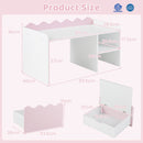 Scalloped Kids Bookshelf and Toy Storage Organizer for Bedroom