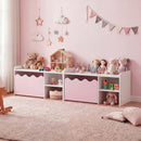Scalloped Kids Bookshelf and Toy Storage Organizer for Bedroom