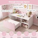 Scalloped Kids Bookshelf and Toy Storage Organizer for Bedroom